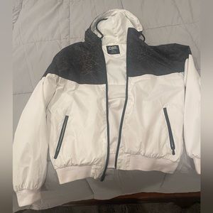 Black and white windbreaker